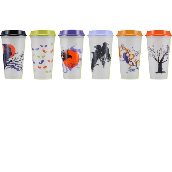 Starbucks Fall Reusable Hot Cups. Glow in the Dark Halloween 6 cups 16 oz each - Picture 6 of 6